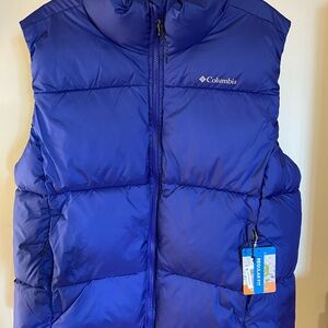 NWT Women’s Columbia blue front zip puffed vest 1X